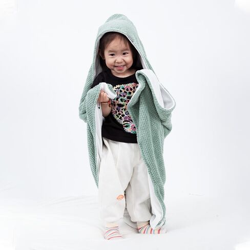 مناشف المعطف منشفة حمام للأولاد والبنات منشفة بغطاء للرأس للأطفال والأطفال الصغار (أخضر، 26.5 * 25.5 بوصة) in Kuwait