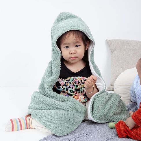 مناشف المعطف منشفة حمام للأولاد والبنات منشفة بغطاء للرأس للأطفال والأطفال الصغار (أخضر، 26.5 * 25.5 بوصة) in Kuwait