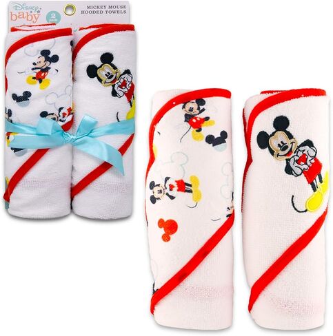 مجموعة هدايا استحمام الطفل ميكي ماوس - حزمة إكسسوارات ميكي للأطفال مع منشفتين بغطاء للرأس، شامبو، غسول للجسم، ملصقات، المزيد | ميكي بيبي أساسيات للحمام in Kuwait