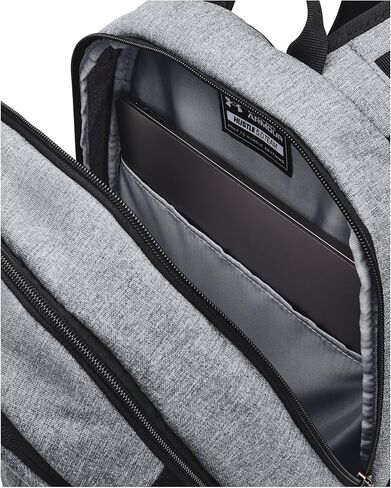 Under Armour Hustle 5.0 Team Backpack, (001) Black/Black/Metallic Silver, One Size Fits All in Saudi Arabia