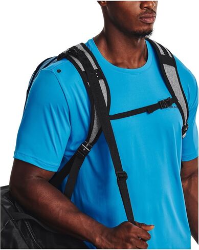 Under Armour Hustle 5.0 Team Backpack, (001) Black/Black/Metallic Silver, One Size Fits All in Saudi Arabia