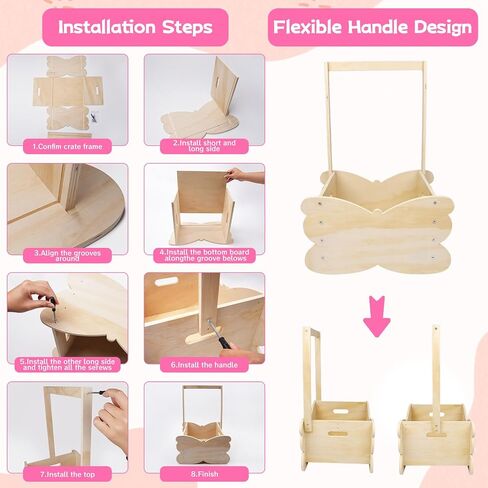 Wooden Baby Shower Crate Closet, Baby Shower Basket | Large Capacity Baby Closet Personalized Baby Shower Gifts Basket for Newborn, Pregnancy Gifts for New Parent in Saudi Arabia
