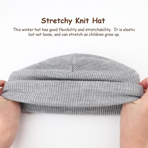 DRESHOW BQUBO 2 Pack Toddler Beanie Hats Baby Winter Hat Soft Baby Beanie Hat Children Knit Warm Cap Kids Hat for Boys Girls in Saudi Arabia