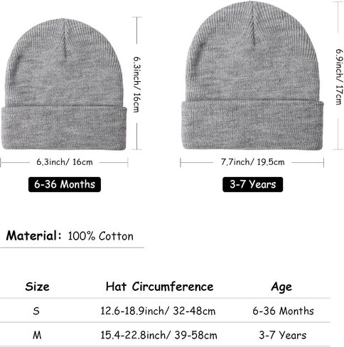 DRESHOW BQUBO 2 Pack Toddler Beanie Hats Baby Winter Hat Soft Baby Beanie Hat Children Knit Warm Cap Kids Hat for Boys Girls in Saudi Arabia