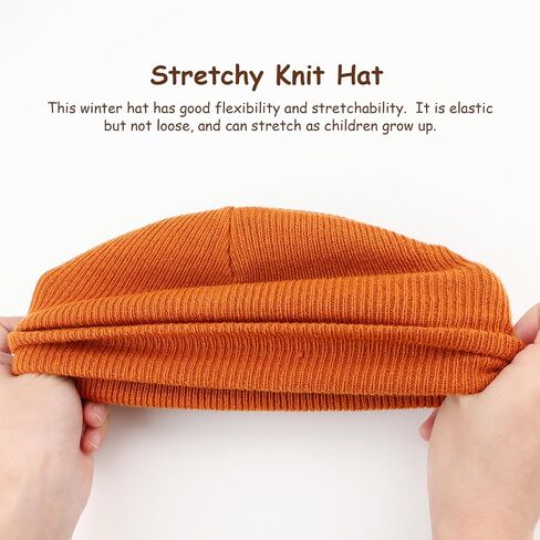 DRESHOW BQUBO 2 Pack Toddler Beanie Hats Baby Winter Hat Soft Baby Beanie Hat Children Knit Warm Cap Kids Hat for Boys Girls in Saudi Arabia