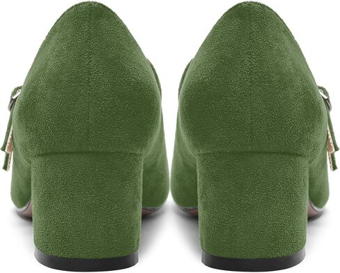 ROSERWISH إمرأة مريح لطيف جولة اصبع القدم اثنين من الأشرطة حزب الجلد المدبوغ مكتنزة كعب منخفض مضخات فستان أحذية 2 بوصة in Kuwait