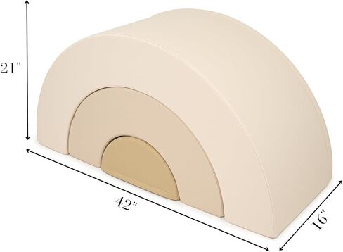 Kids Soft Arch Playset (Sand) Soft Play Equipment Foam Rainbow, Kid Playroom Couch, Foam Blocks for Kids 1-12, Toddler Foam Climbing Blocks, Tunnel, Obstacle Course, and Fort, 3 Pieces in Saudi Arabia
