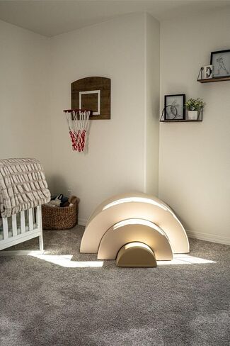 Kids Soft Arch Playset (Sand) Soft Play Equipment Foam Rainbow, Kid Playroom Couch, Foam Blocks for Kids 1-12, Toddler Foam Climbing Blocks, Tunnel, Obstacle Course, and Fort, 3 Pieces in Saudi Arabia