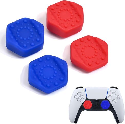 DLseego 4PCS Thumb Grips Caps for Xbox One X S PS5 PS4 PlayStation DualSense Switch Pro Wireless Controller Steam Deck, Soft Silicone Anti-Slip Button Cap Height Joystick Cover - Yellow Pink in Saudi Arabia