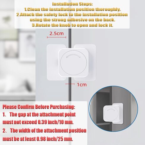 2-Pack Baby Proof & Child Safety Cabinet Locks, Easy to Use with Sticky Adhesive Pads & Knob-Style Design, Safely Secure Cabinets, Refrigerators, Ovens, Bedsides in Home and Kitchen, Child-Proof in Saudi Arabia