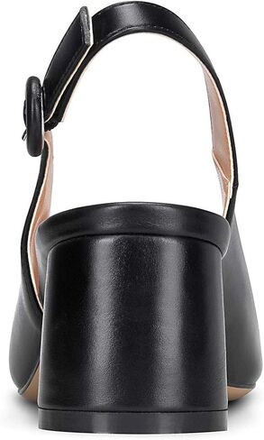 Castamere إمرأة مكتنزة كتلة الكعوب Slingback مضخات الانزلاق على مدبب تو 5 سنتيمتر كعب الصنادل أحذية بولي PU سوداء 9 M US in Kuwait