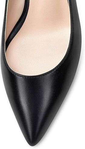 Castamere إمرأة مكتنزة كتلة الكعوب Slingback مضخات الانزلاق على مدبب تو 5 سنتيمتر كعب الصنادل أحذية بولي PU سوداء 9 M US in Kuwait