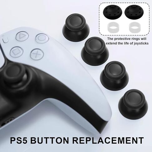 مجموعة استبدال عصا الإبهام الاحترافية لوحدة تحكم PS5، 8 عبوات من العصي التناظرية السوداء مع مجموعة أدوات إصلاح كاملة، أعواد إبهام بديلة لوحدة تحكم Playstation 5 وPS4 in Kuwait