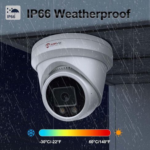 كاميرا Anpviz 12MP PoE IP خارجية، كاميرا IP للأمان البرجي للمراقبة المنزلية، رؤية ليلية ملونة ذكية، اكتشاف الإنسان/المركبة، ميكروفون مدمج، مقاوم للماء، معدن كامل، زاوية واسعة 110 درجة (سلسلة U) in Saudi Arabia