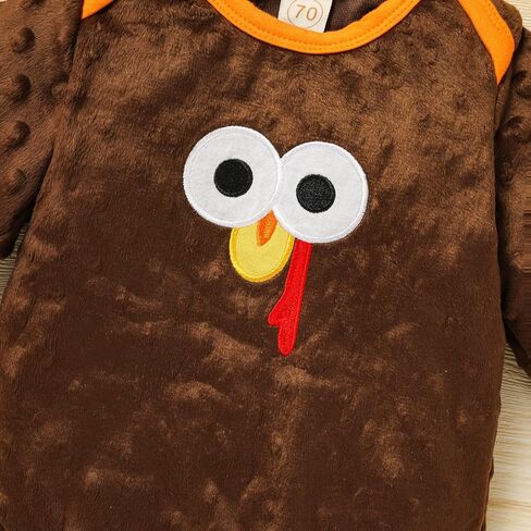 Viworld Baby Boy Girl Thanksgiving Clothes Newborn Turkey Long Sleeve Romper+Long Pants+Hat 3PCS Unisex Outfits in Saudi Arabia