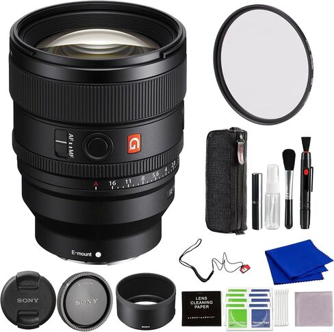 Sony 85mm f/1.4 GM II Lens Bundle with 77mm 3PC Filter Kit, Lens Pouch, 64GB SD Card and Additional Accessories | 85mm 1.4 in Saudi Arabia