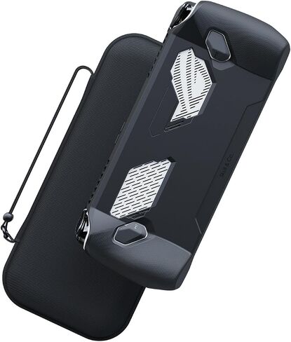 مجموعة Skull & Co. GripCase لجهاز ROG Ally X: حافظة حماية ناعمة مع مقابض منسوجة حماية كاملة وحامل، تصميم غطاء مقاوم للخدش ممتص للصدمات وغير قابل للانزلاق [مع حقيبة حمل نحيفة] - أسود in Kuwait
