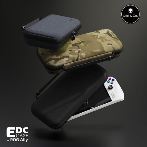 مجموعة Skull & Co. GripCase لجهاز ROG Ally X: حافظة حماية ناعمة مع مقابض منسوجة حماية كاملة وحامل، تصميم غطاء مقاوم للخدش ممتص للصدمات وغير قابل للانزلاق [مع حقيبة حمل نحيفة] - أسود in Kuwait