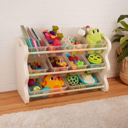 B. toys – Toys Storage Organizer – 10 Stackable Toy Bins – Kids Room Storage Unit – Playroom Furniture – 3 Years + – Totes Tidy in Saudi Arabia