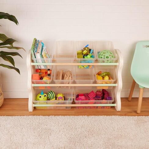 B. toys – Toys Storage Organizer – 10 Stackable Toy Bins – Kids Room Storage Unit – Playroom Furniture – 3 Years + – Totes Tidy in Saudi Arabia