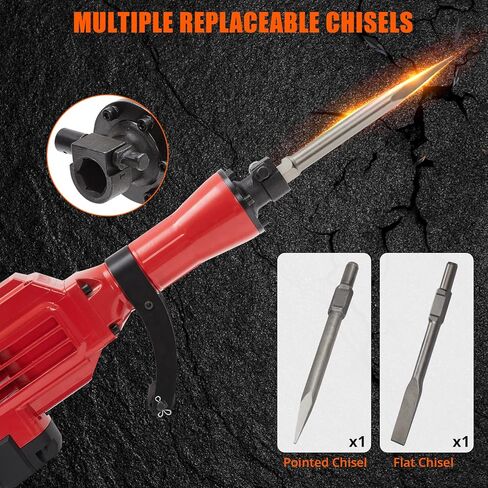 3600W Electric Jack Hammer Demolition Tool Kit, 6-piece set, Demolition Hammer, Jack Hammer, Jack Hammer Concrete Breaker, Includes 6 Bits, Heavy-Duty Concrete Breaker, 95A in Kuwait