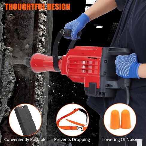 3600W Electric Jack Hammer Demolition Tool Kit, 6-piece set, Demolition Hammer, Jack Hammer, Jack Hammer Concrete Breaker, Includes 6 Bits, Heavy-Duty Concrete Breaker, 95A in Kuwait