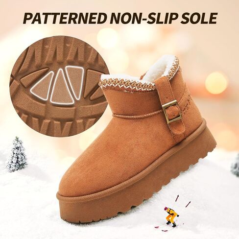 Iarus Womens Snow Boots Winter Boots for Womens Fur Lined Boots Comfortable Warm Booties for Outdoor in Saudi Arabia