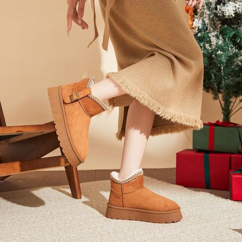 Iarus Womens Snow Boots Winter Boots for Womens Fur Lined Boots Comfortable Warm Booties for Outdoor in Saudi Arabia