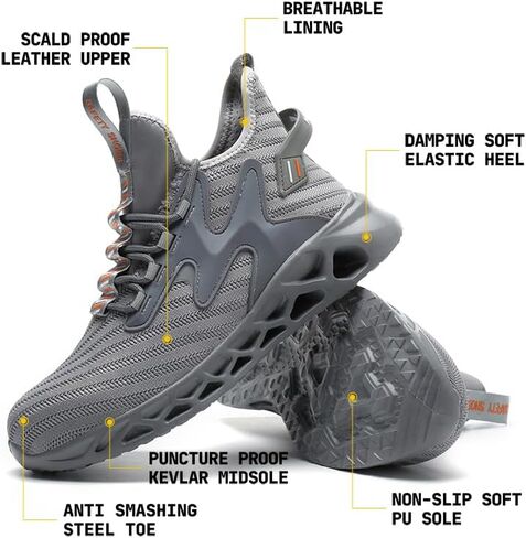 Steel Toe Work Shoes for Men Women Lightweight Comfortable Industrial & Construction Safety Boots in Saudi Arabia