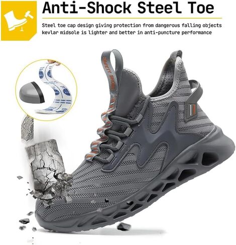 Steel Toe Work Shoes for Men Women Lightweight Comfortable Industrial & Construction Safety Boots in Saudi Arabia
