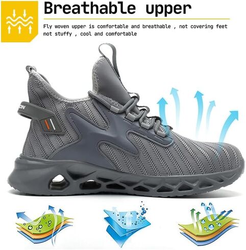 Steel Toe Work Shoes for Men Women Lightweight Comfortable Industrial & Construction Safety Boots in Saudi Arabia