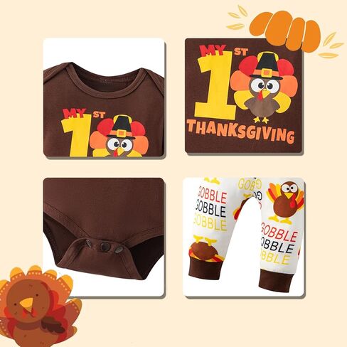MOMMY'S NEW MAN My 1st Thanksgiving Baby Boy الزي الأول لعيد الشكر الصبي رومبير تركيا الحمالات السراويل مع قبعة in Kuwait