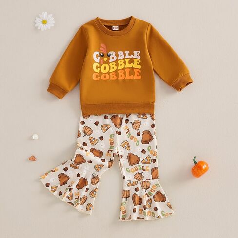 MAYUMMPY Toddler Baby Boys Thanksgiving Pants Outfits Long Sleeve Shirts Turkey Sweatshirt Pants Fall Winter Clothes Set in Kuwait