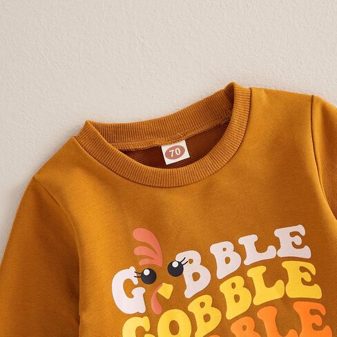 MAYUMMPY Toddler Baby Boys Thanksgiving Pants Outfits Long Sleeve Shirts Turkey Sweatshirt Pants Fall Winter Clothes Set in Kuwait