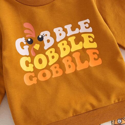 MAYUMMPY Toddler Baby Boys Thanksgiving Pants Outfits Long Sleeve Shirts Turkey Sweatshirt Pants Fall Winter Clothes Set in Kuwait
