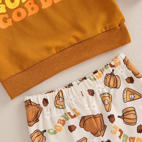 MAYUMMPY Toddler Baby Boys Thanksgiving Pants Outfits Long Sleeve Shirts Turkey Sweatshirt Pants Fall Winter Clothes Set in Kuwait