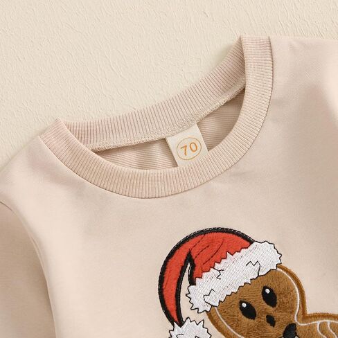 Thorn Tree Toddler Boys Gingerbread Man Clothes Set Hooded Sweatshirt Solid Pants Christmas Fall Winter Outfits in Saudi Arabia