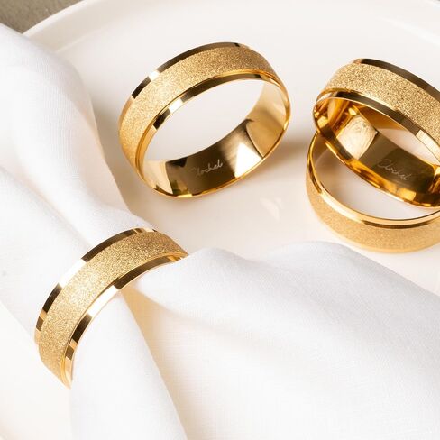 CLOCHEL Napkin Rings Stainless Steel Serviette Buckles Set of 4 Adornment for Elegant Dining,Table Decorations, Banquet, Wedding, Bachelorette, Casual, Engagement, Reception & Everyday Party CSKY-10 in Saudi Arabia