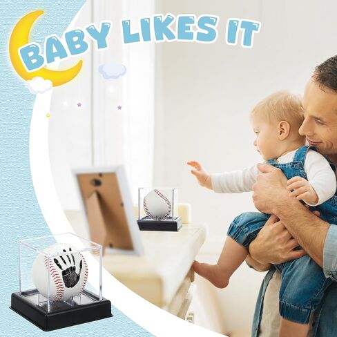 2 Pcs Baby Hand and Footprint Kit Baby Baseball Handprint Ornament Kit Baby Handprint Footprint Keepsake Set Baseball Baby Shower Gifts for Boys New Moms Dads Newborn Gifts in Saudi Arabia