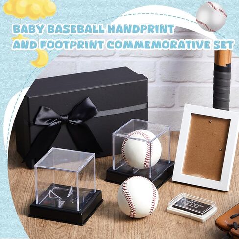 2 Pcs Baby Hand and Footprint Kit Baby Baseball Handprint Ornament Kit Baby Handprint Footprint Keepsake Set Baseball Baby Shower Gifts for Boys New Moms Dads Newborn Gifts in Saudi Arabia