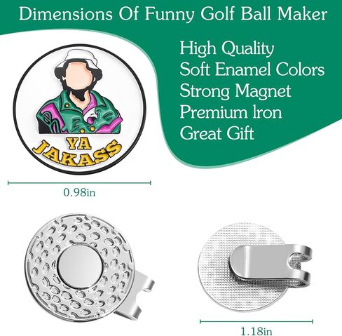 Happy Magnetic Golf Hat Clips for Putting Green, Funny Golf Ball Marker Hat Clips, Magnetic Golf Hat Clip with Enamel Metal Ball Markers for Men Women Golf Accessories Gifts in Saudi Arabia
