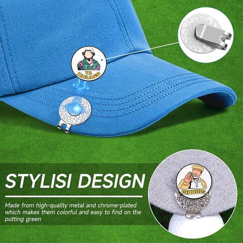 Happy Magnetic Golf Hat Clips for Putting Green, Funny Golf Ball Marker Hat Clips, Magnetic Golf Hat Clip with Enamel Metal Ball Markers for Men Women Golf Accessories Gifts in Saudi Arabia