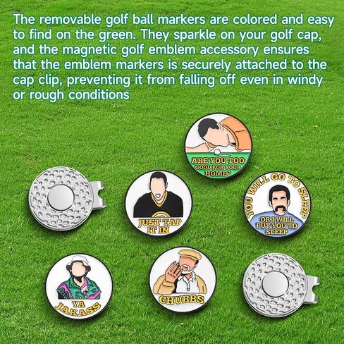 Happy Magnetic Golf Hat Clips for Putting Green, Funny Golf Ball Marker Hat Clips, Magnetic Golf Hat Clip with Enamel Metal Ball Markers for Men Women Golf Accessories Gifts in Saudi Arabia