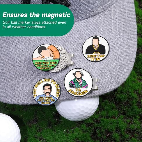 Happy Magnetic Golf Hat Clips for Putting Green, Funny Golf Ball Marker Hat Clips, Magnetic Golf Hat Clip with Enamel Metal Ball Markers for Men Women Golf Accessories Gifts in Saudi Arabia
