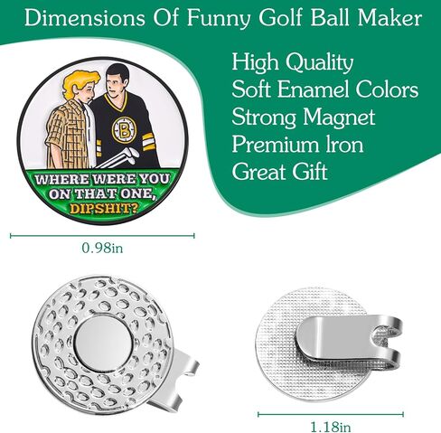 Happy Magnetic Golf Hat Clips for Putting Green, Funny Golf Ball Marker Hat Clips, Magnetic Golf Hat Clip with Enamel Metal Ball Markers for Men Women Golf Accessories Gifts in Saudi Arabia