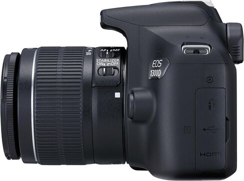 Canon EOS 1300D EF-S 18-55mm 18.7MP CMOS 5184 x 3456 Pixels (Black) - International Version (No Warranty) (Renewed) in Saudi Arabia