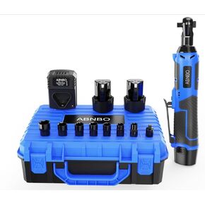 3/8" Cordless Electric Ratchet Wrench 12V Electric Ratchet,40 Ft-lbs 400 RPM Cordless Ratchet Wrench Variable Speed Trigger