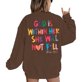 Christian Sweatshirt for Women Bible Verse Shirts Faith Pullover Inspirational Long Sleeve Shirts Casual Tops
