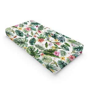 Green Tropical Leaves Floral Hummingbirds Changing Pad Covers Rainforest Monstera Leaves Diaper Changing Table Sheets for Boy Girl Soft Breathable Stretchy Fitted Change Table Pad Mats 32''x16''