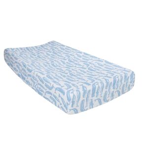 Bebe au Lait Premium Muslin Changing Pad Cover - Elasticized Fit, Safety Strap Holes, 2-Layer Open-weave, 100% Cotton Muslin, Fits Standard Baby Changing Pad up to 36" X 18" X 6"- One Size, Moby